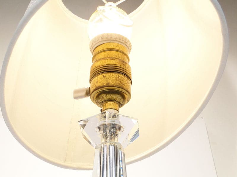 Lampa stołowa Art Deco, kryształ transparentny, Bohemia, Czechy, lata 20. - 224986