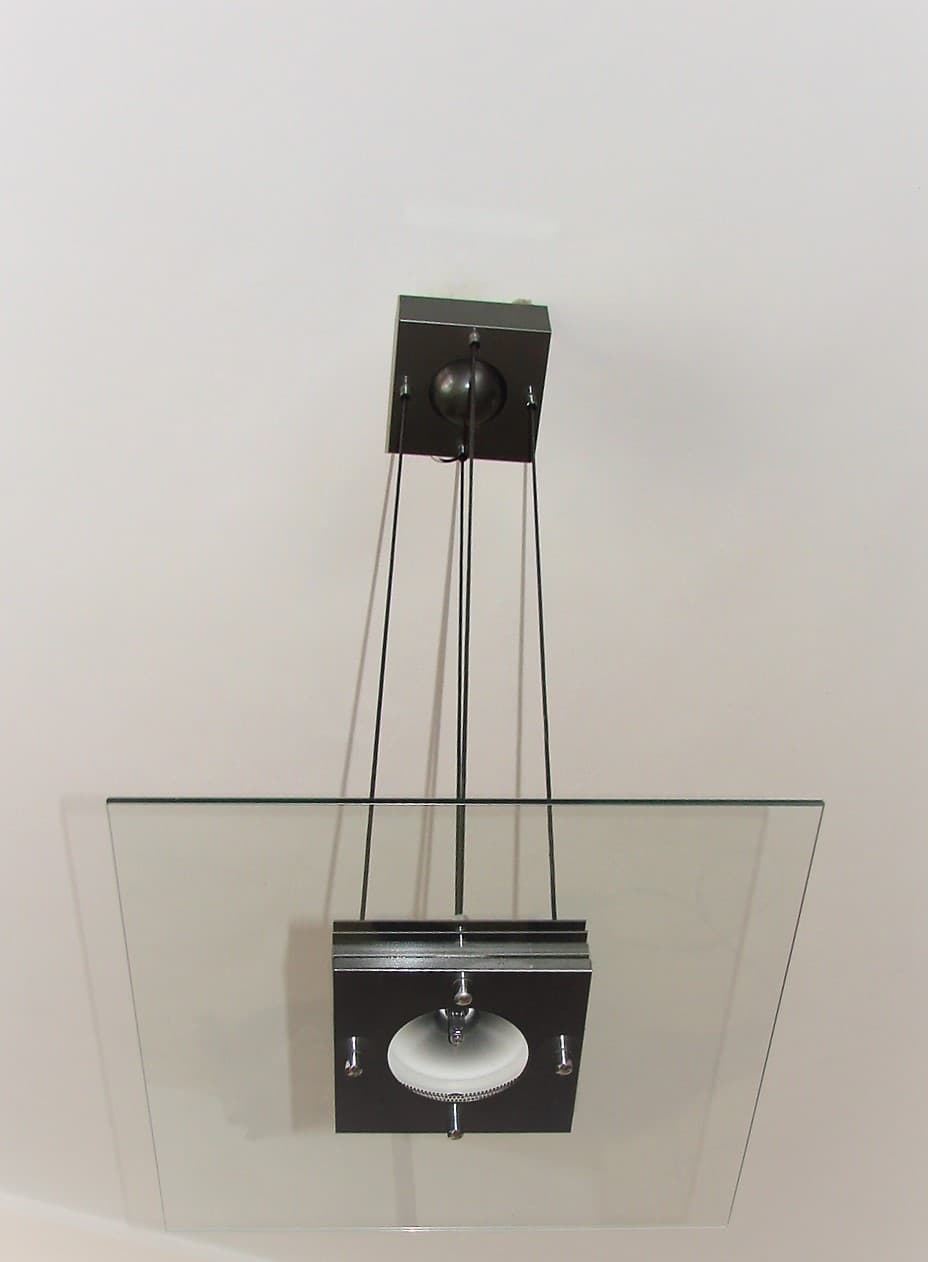 Pendant Lamp Modern, black, metal, glass, 1990s. - 224990