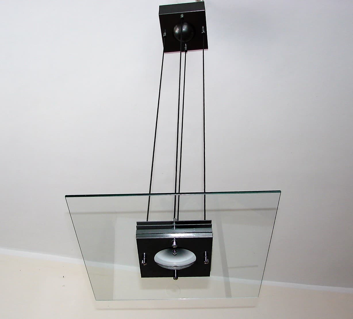 Pendant Lamp Modern, black, metal, glass, 1990s. - 224991
