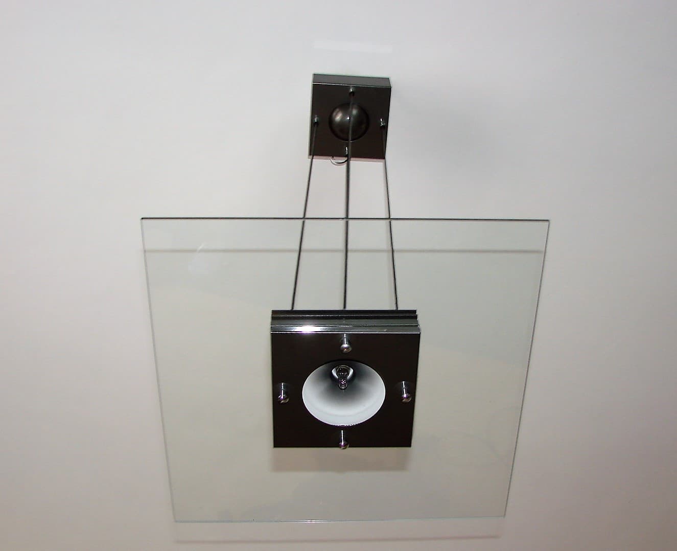 Pendant Lamp Modern, black, metal, glass, 1990s. - 224993