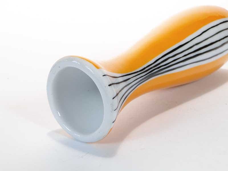 Wazon, musztardowy żółty, porcelana, proj. D. Duszniak, Ćmielów, Polska, lata 80. - 225102