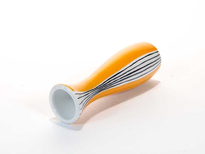 Wazon, musztardowy żółty, porcelana, proj. D. Duszniak, Ćmielów, Polska, lata 80. - 225101