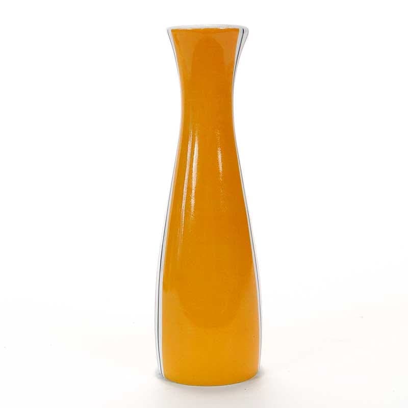 Wazon, musztardowy żółty, porcelana, proj. D. Duszniak, Ćmielów, Polska, lata 80. - 225099