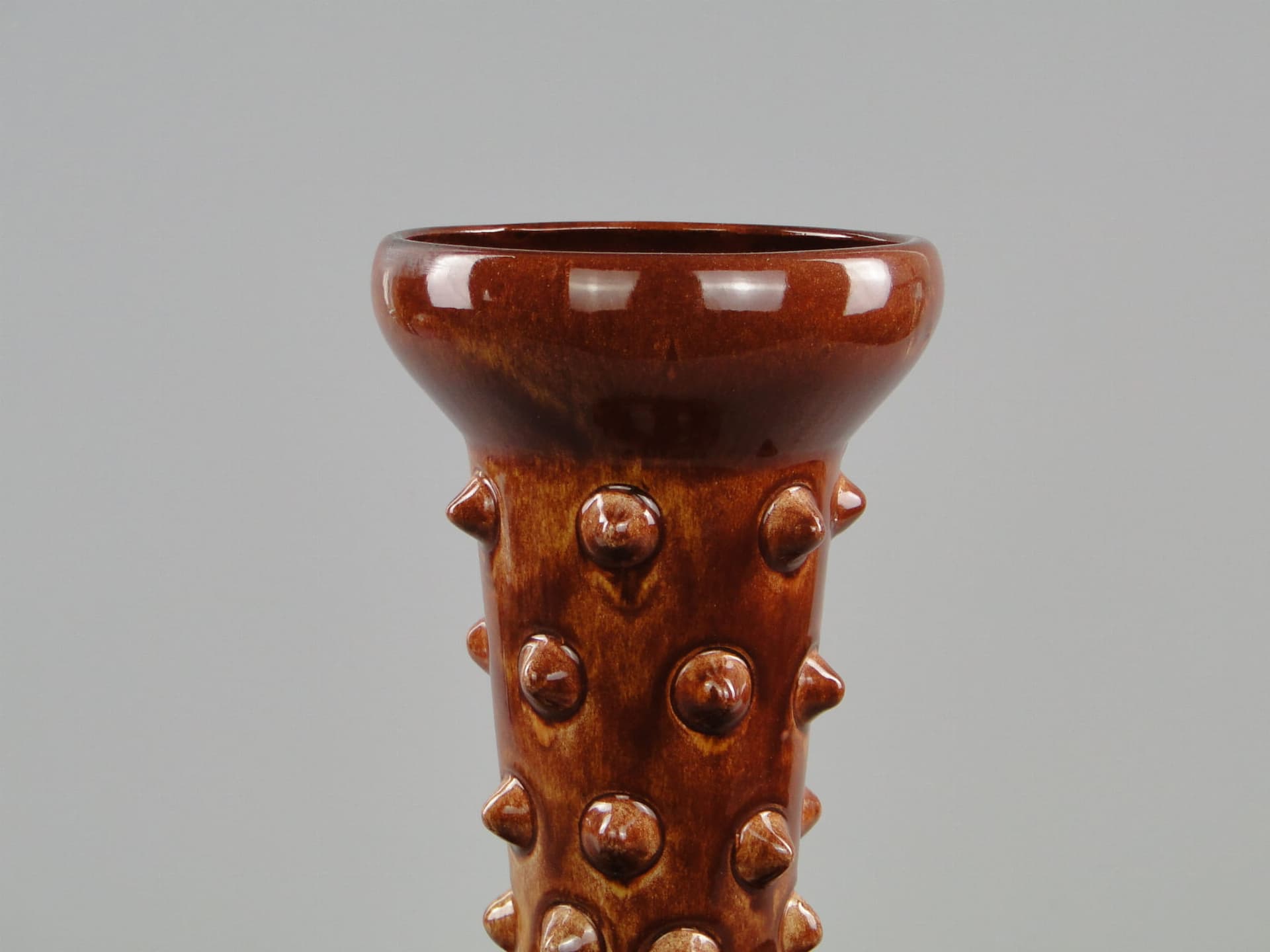 Wazon Maczuga, brązowy, kamionka, proj. J. Sacha, Polska, lata 70. - 225132