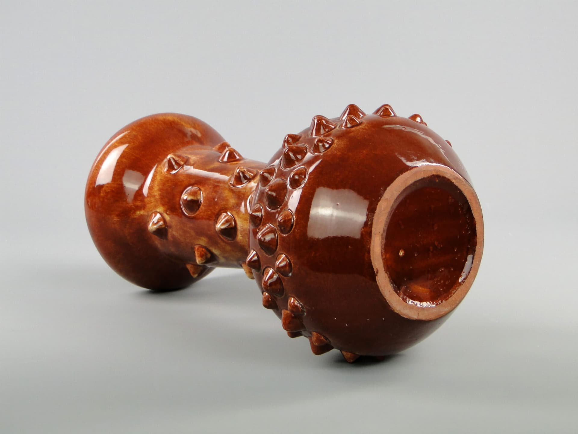 Wazon Maczuga, brązowy, kamionka, proj. J. Sacha, Polska, lata 70. - 225131