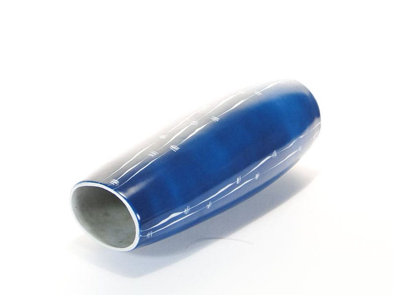 Wazon, porcelana niebieski, Polska, lata 50. - 225137