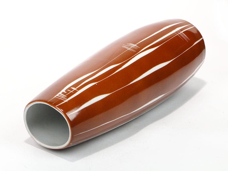 Wazon Wawel, porcelana brązowy, Zakłady Porcelany Stołowej Wałbrzych, Polska, lata 50. - 225152