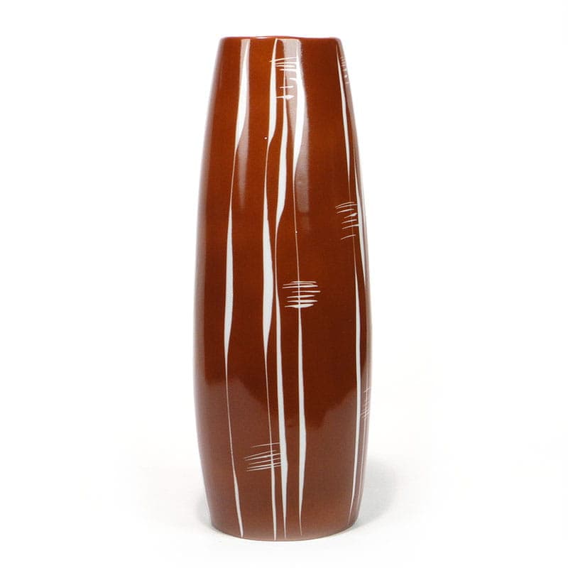 Wazon Wawel, porcelana brązowy, Zakłady Porcelany Stołowej Wałbrzych, Polska, lata 50. - 225155