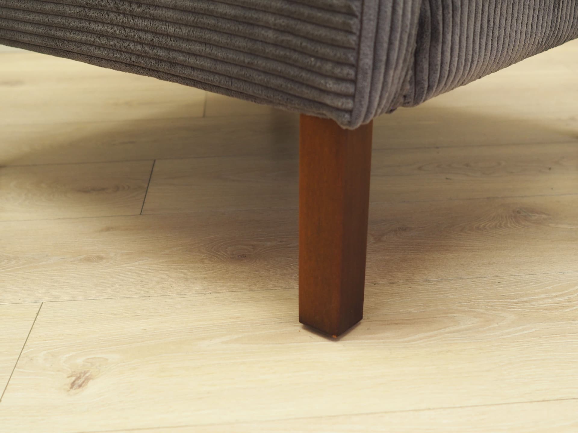 Armchair, grey velvet, brown beech, Denmark, 1970s - 78283