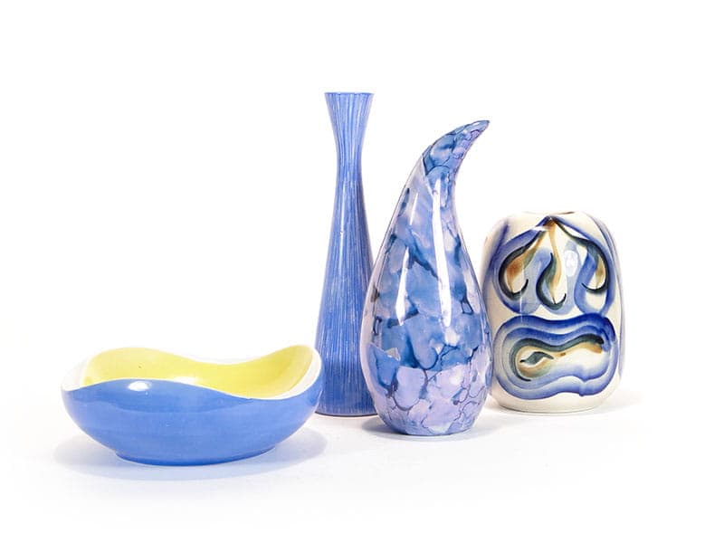 Wazon Kropla, porcelana niebieski, proj. Z. Śliwowska-Wawrzyniak, Polska, lata 50. - 225217