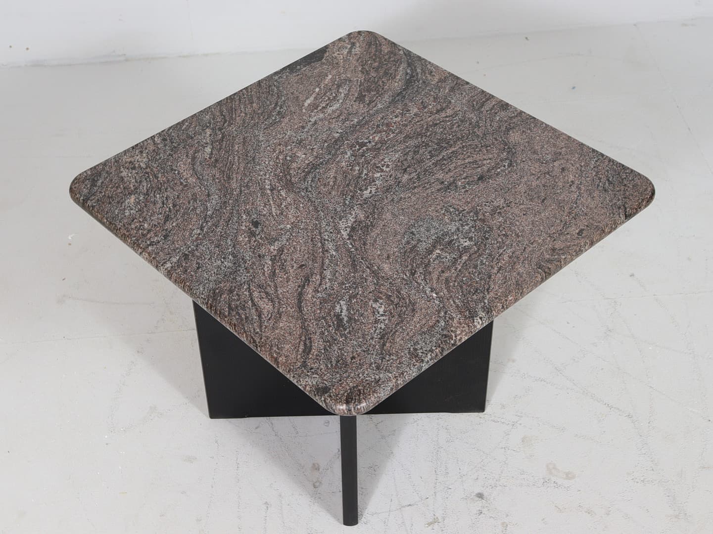 Stolik kawowy granitowy 60x60x47 cm szary, Włochy lata 80., vintage - 225290