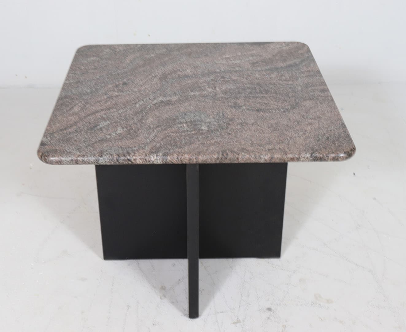 Stolik kawowy granitowy 60x60x47 cm szary, Włochy lata 80., vintage - 225287