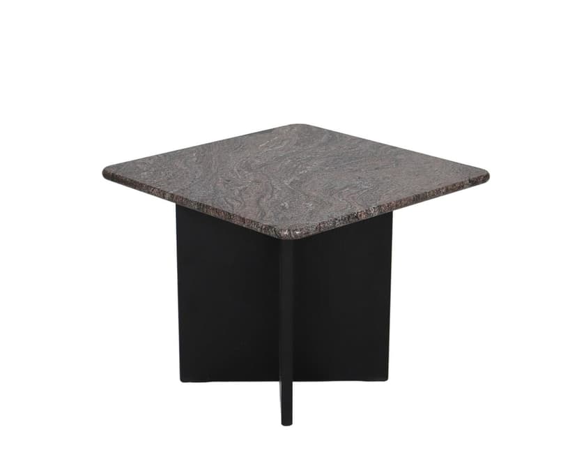 Granite coffee table 60x60x47 cm grey, Italy 1980s, vintage
