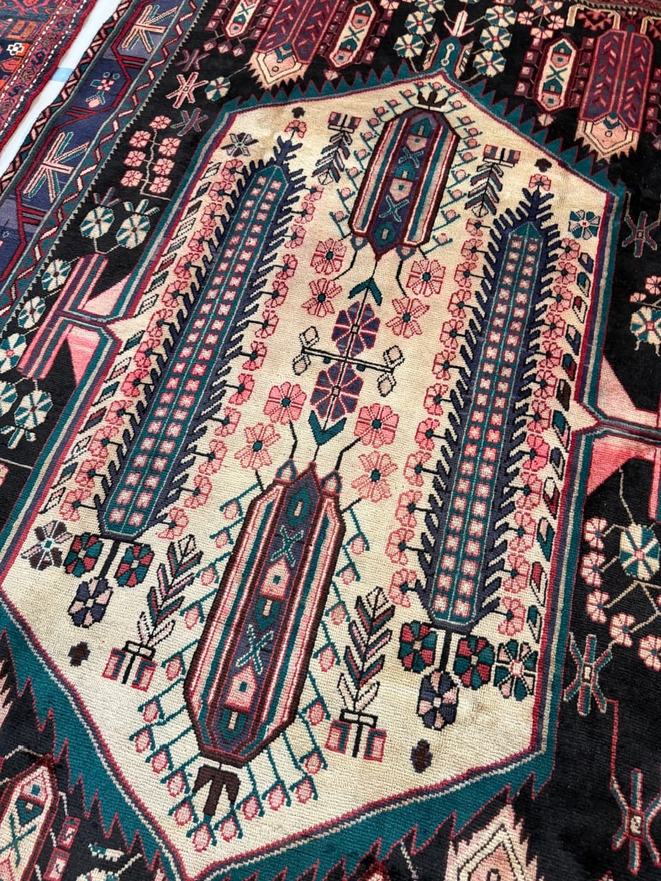 Dywan perski Hamadan 290x190 cm, multikolor, wełna, Iran - 225303