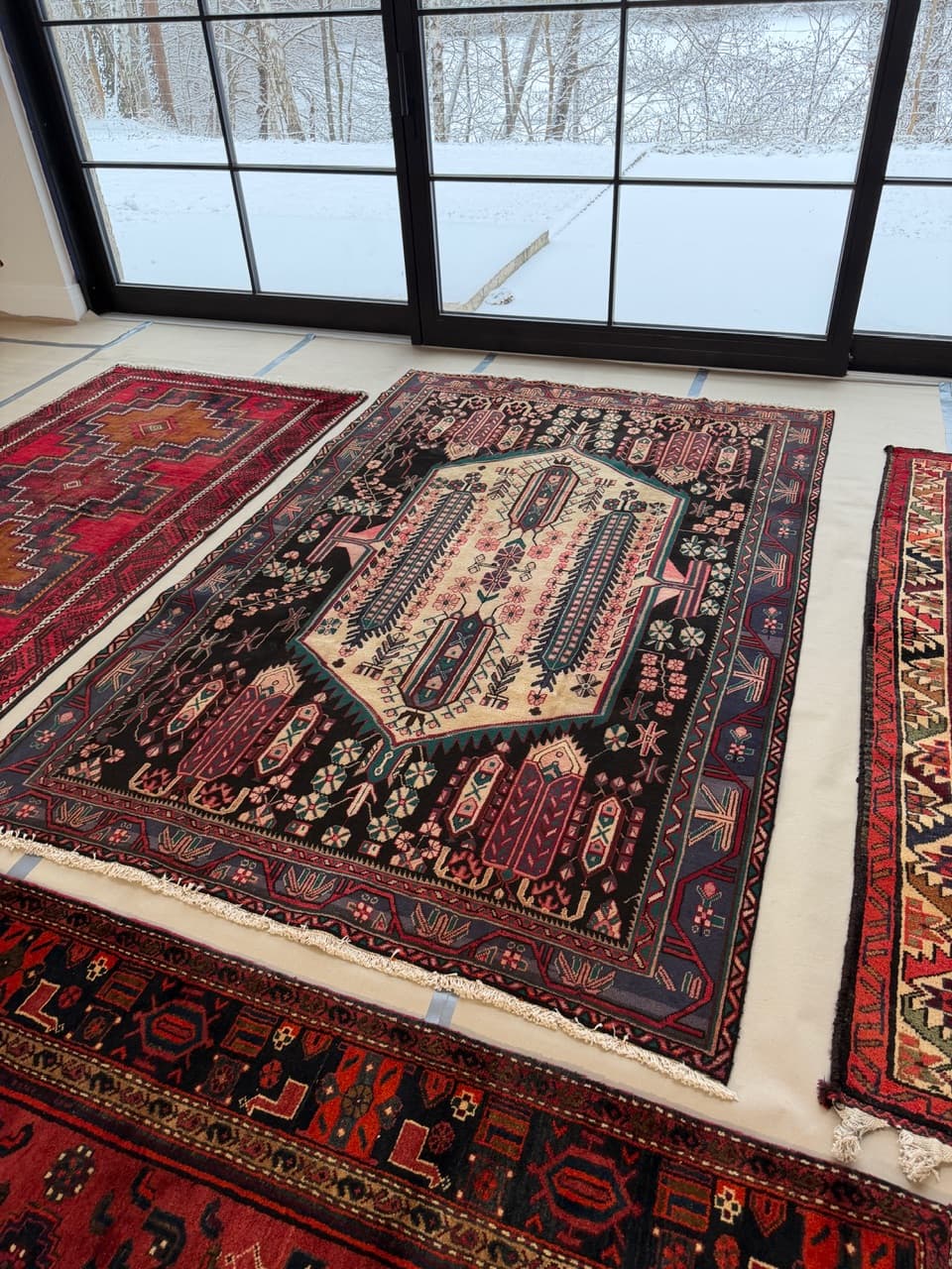 Dywan perski Hamadan 290x190 cm, multikolor, wełna, Iran - 225293