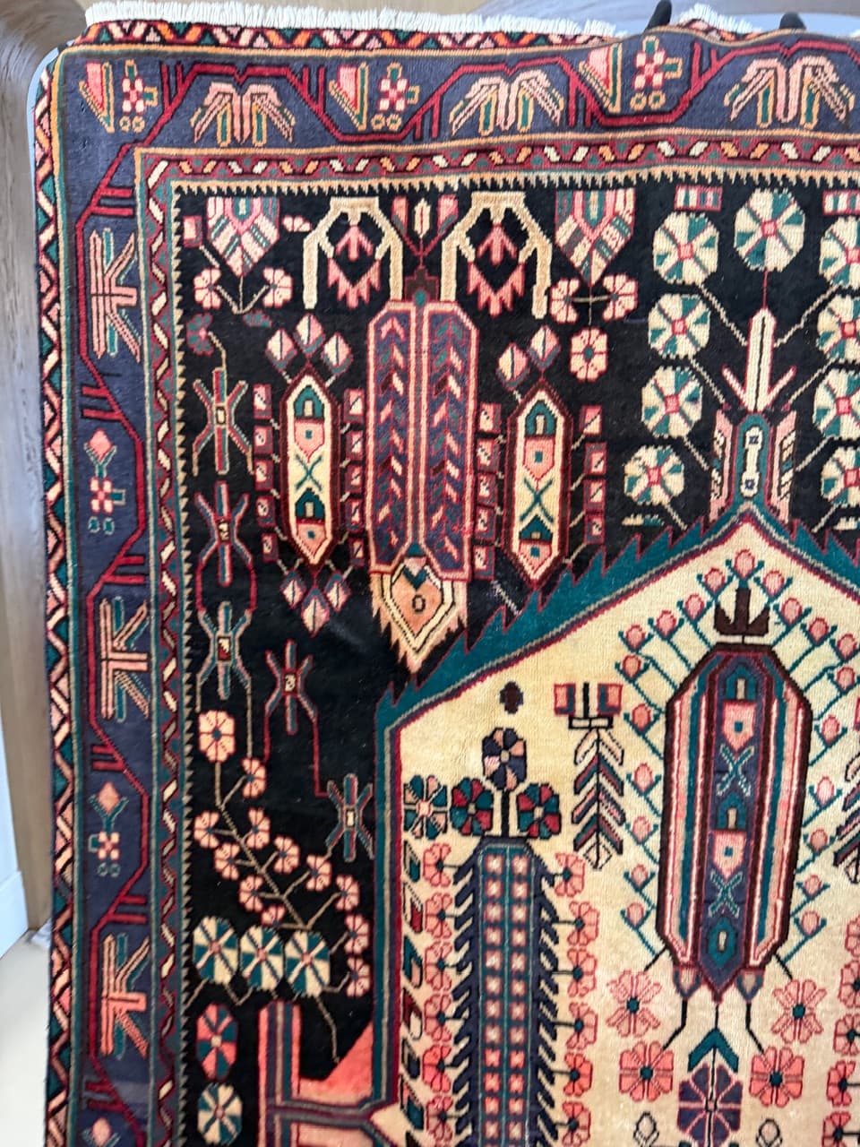 Dywan perski Hamadan 290x190 cm, multikolor, wełna, Iran - 225304