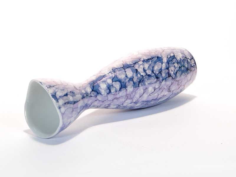 Wazon kręgiel, porcelana multikolor, proj. Z. Przybyszewska, Polska, lata 50. - 225342