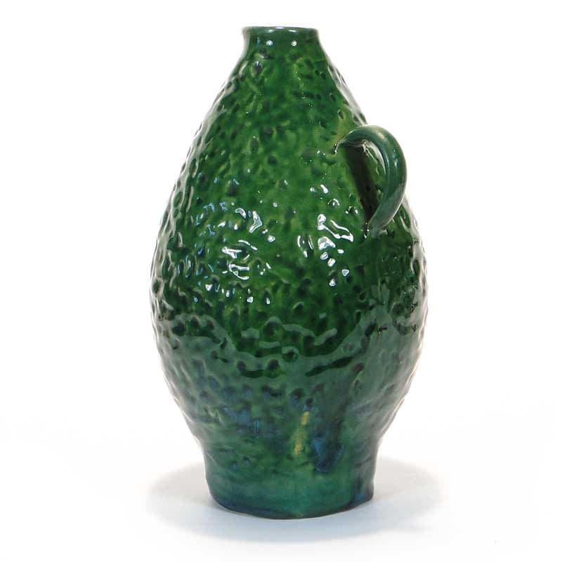 Wazon, zielony, ceramika, proj. M. Worotyńska, Polska, lata 60. - 225347