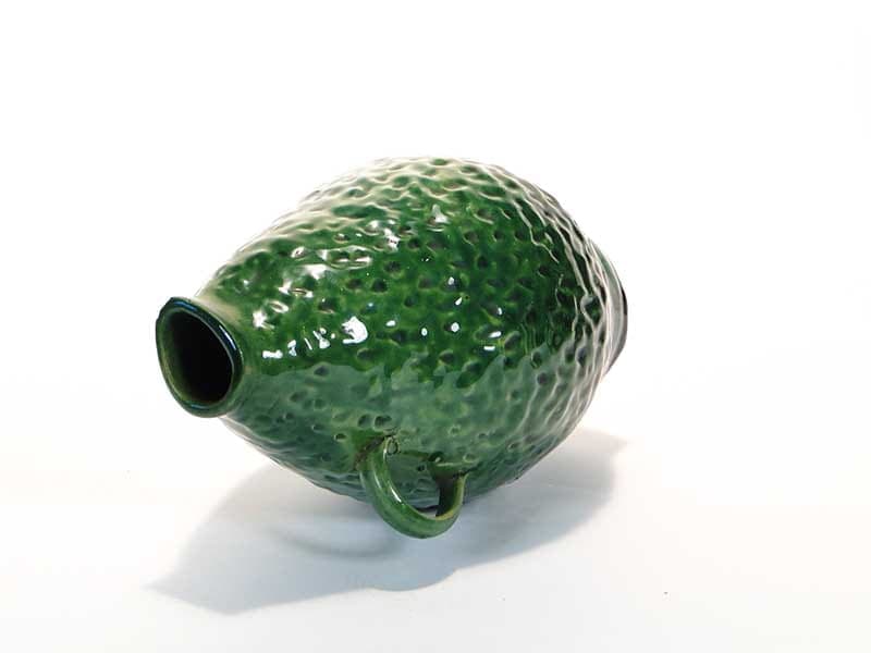 Wazon, zielony, ceramika, proj. M. Worotyńska, Polska, lata 60. - 225351