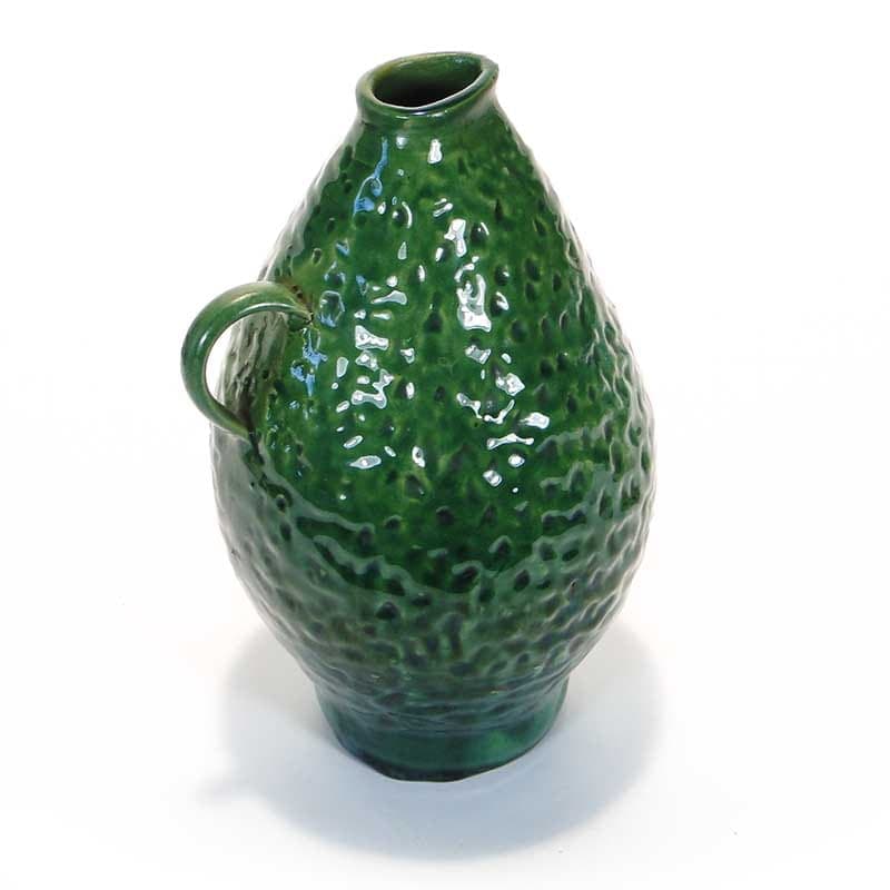 Wazon, zielony, ceramika, proj. M. Worotyńska, Polska, lata 60. - 225349