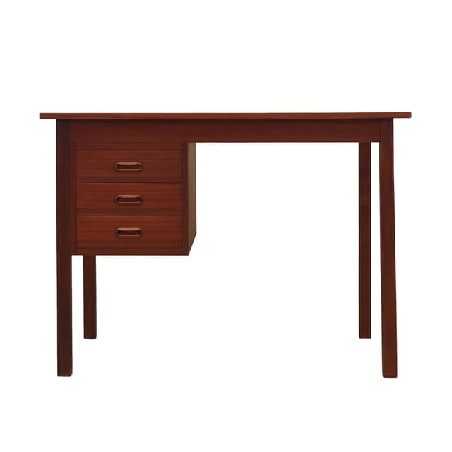 Desk, brown teak, Denmark, 1970s. - DIMENSION