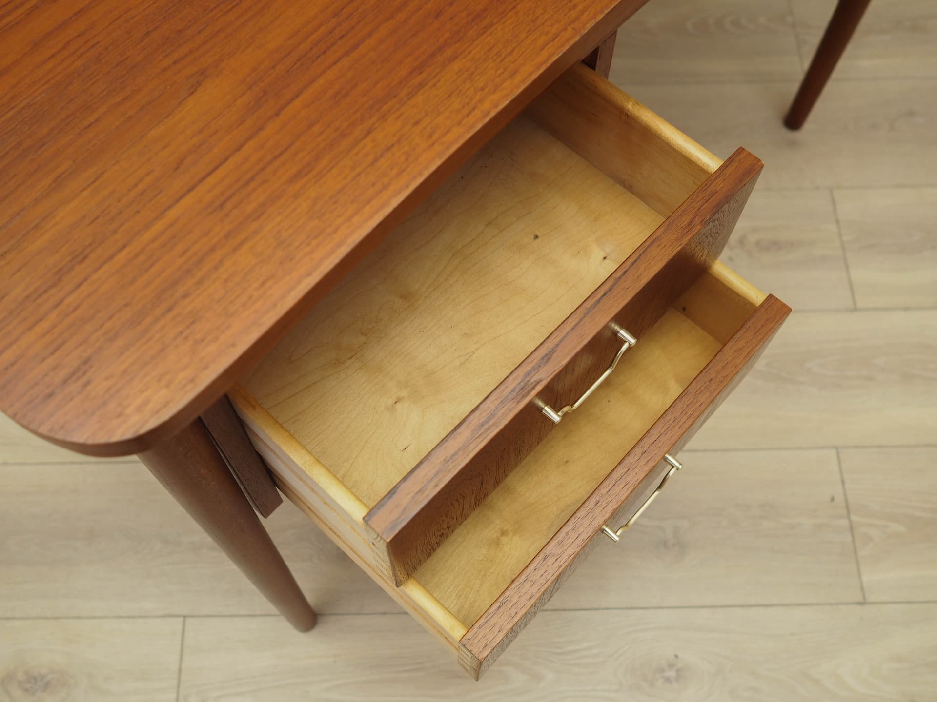 Desk, brown teak, Denmark, 1960s. - 225436
