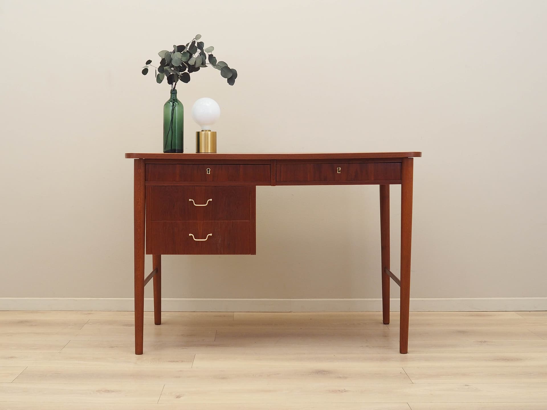 Desk, brown teak, Denmark, 1960s. - 225428