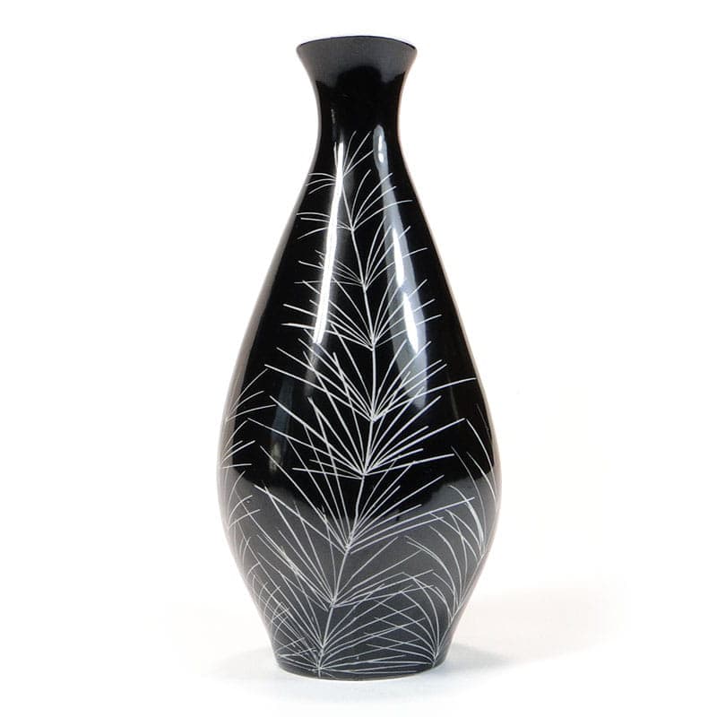 Wazon, porcelana czarna, proj. L. Pokornianka, Polska, lata 60. - 225443