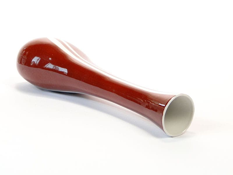 Vase, burgundy, porcelain, Ćmielów, Poland, 1960s. - 225457