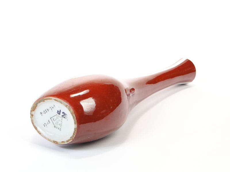 Vase, burgundy, porcelain, Ćmielów, Poland, 1960s. - 225465