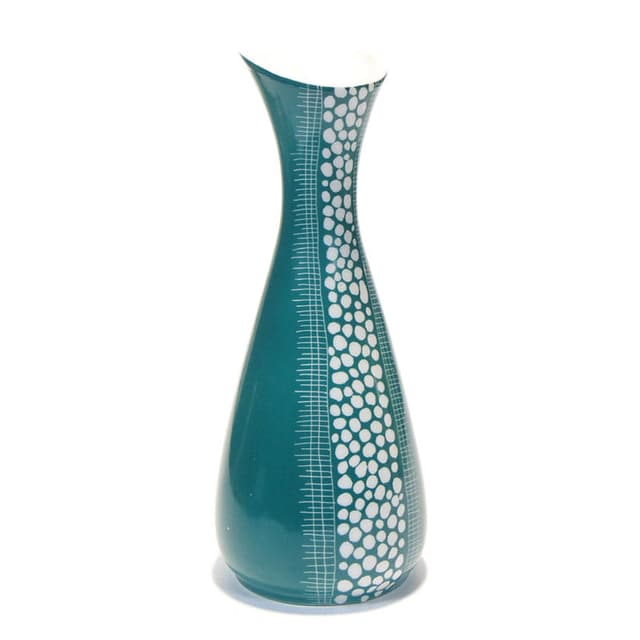 Wazon New Look, niebieski, porcelana, proj. L. Pokornianka, Polska, lata 60. - WYMIARY