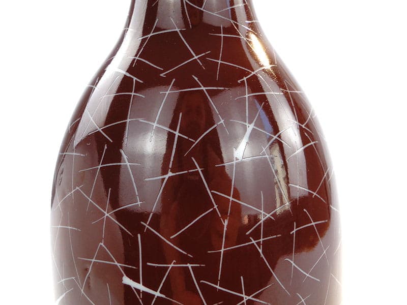 Vase New Look, burgundy, porcelain, by L. Pokornianka, Poland, 1960s. - 225489