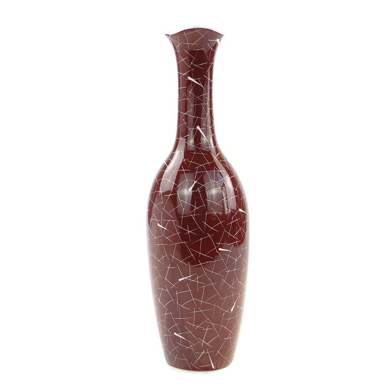 Vase New Look, burgundy, porcelain, by L. Pokornianka, Poland, 1960s. - 225485