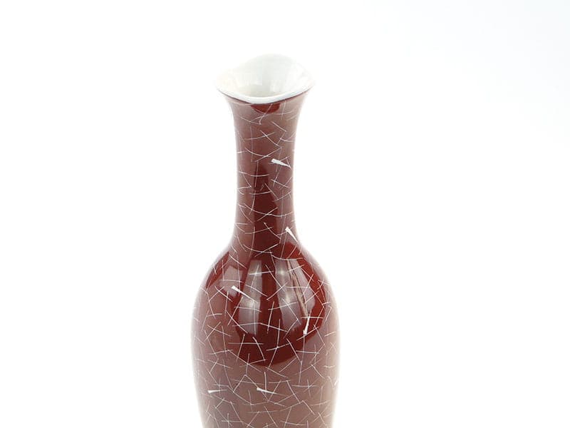 Vase New Look, burgundy, porcelain, by L. Pokornianka, Poland, 1960s. - 225483
