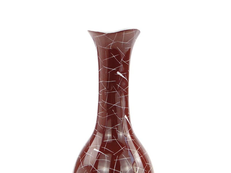 Vase New Look, burgundy, porcelain, by L. Pokornianka, Poland, 1960s. - 225487