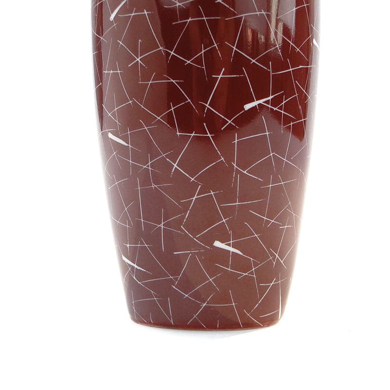 Vase New Look, burgundy, porcelain, by L. Pokornianka, Poland, 1960s. - 225486