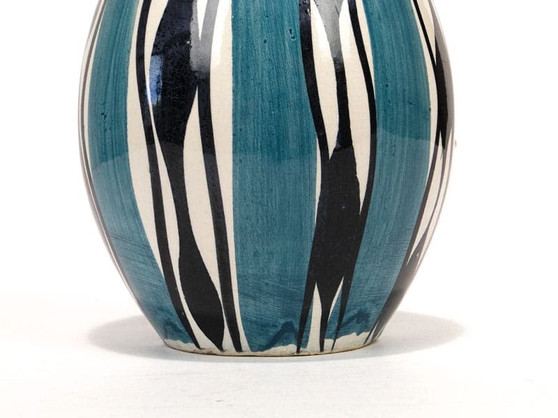 Wazon, turkusowy, ceramika, proj. W. Płażewski, dla Włocławek, Polska, lata 50. - 225493