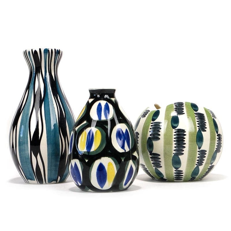 Wazon, turkusowy, ceramika, proj. W. Płażewski, dla Włocławek, Polska, lata 50. - 225499