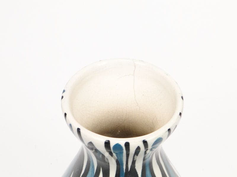 Wazon, turkusowy, ceramika, proj. W. Płażewski, dla Włocławek, Polska, lata 50. - 225496