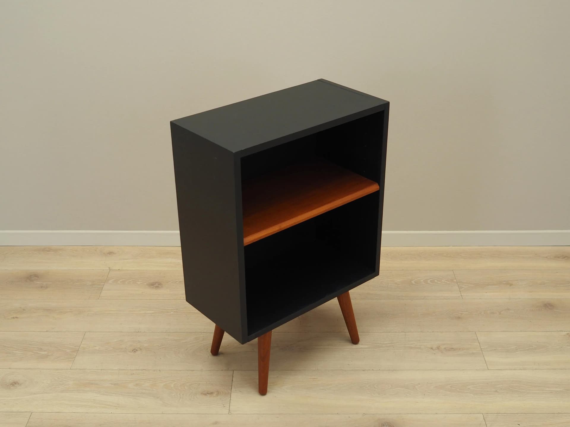 Bookcase, black orange teak, Denmark, 1970s - 16426