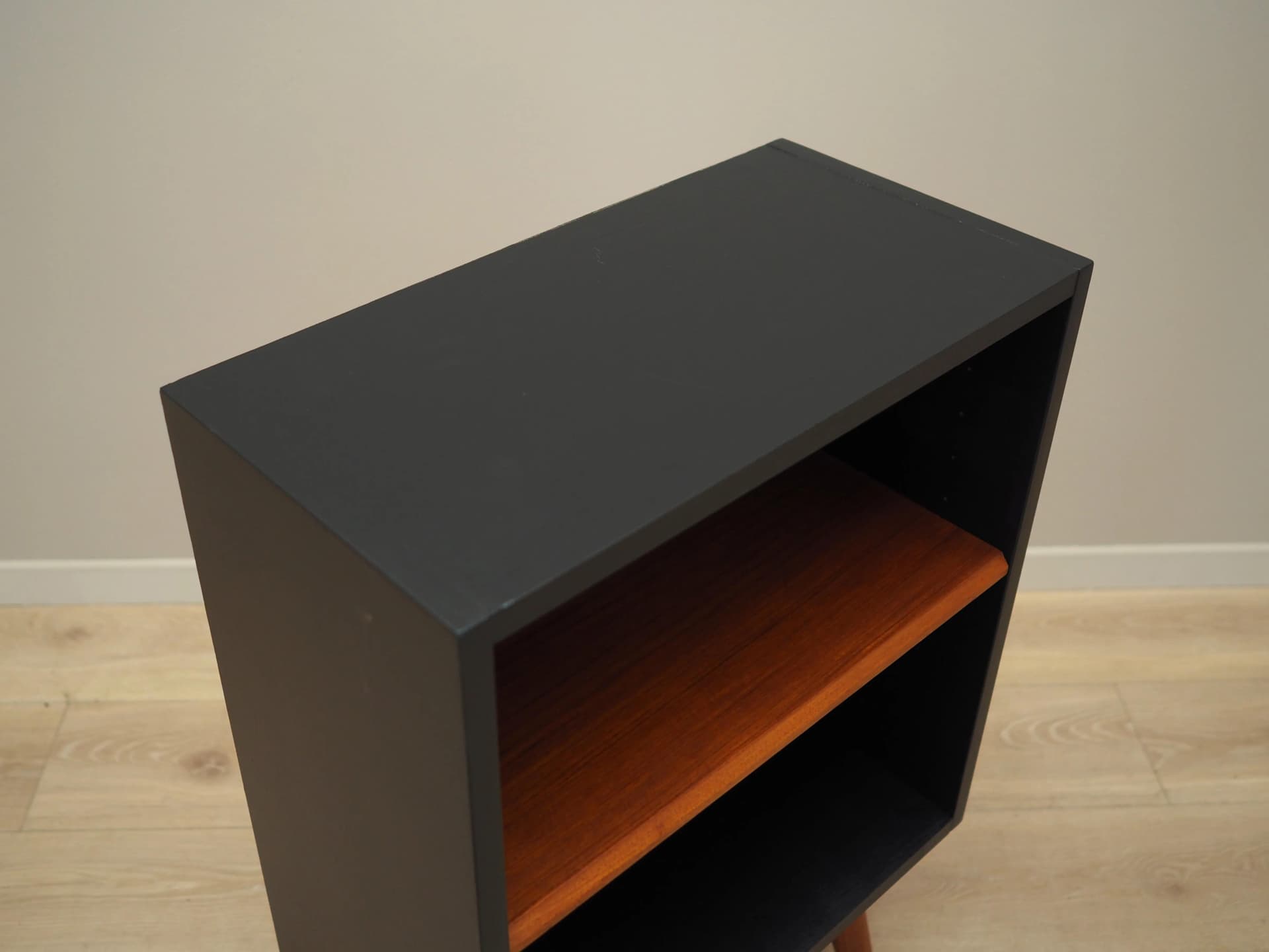 Bookcase, black orange teak, Denmark, 1970s - 16428
