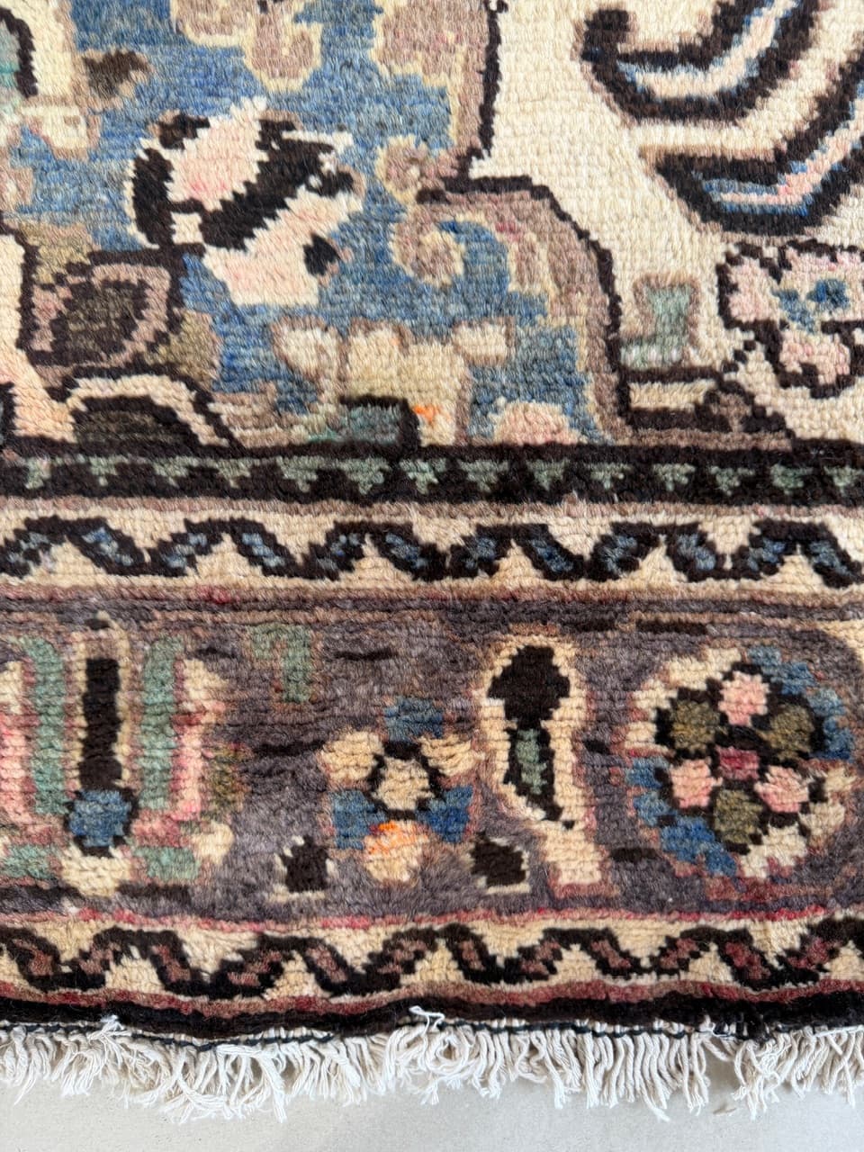 Rug Hamadan 290x155 cm, beige, wool, Iran - 225589