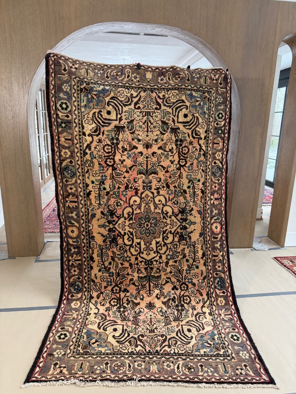 Rug Hamadan 290x155 cm, beige, wool, Iran - 225579
