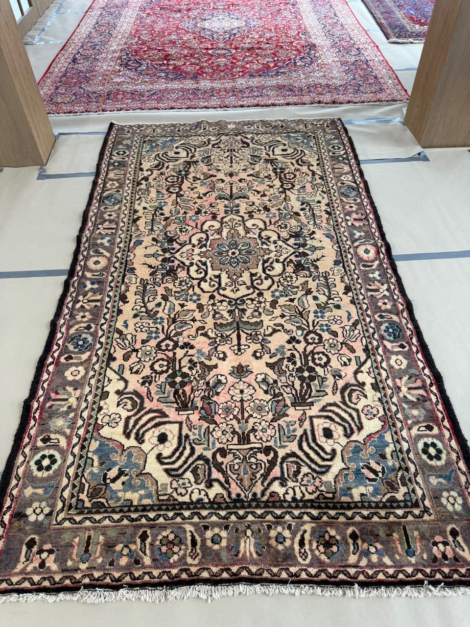 Rug Hamadan 290x155 cm, beige, wool, Iran - 225584