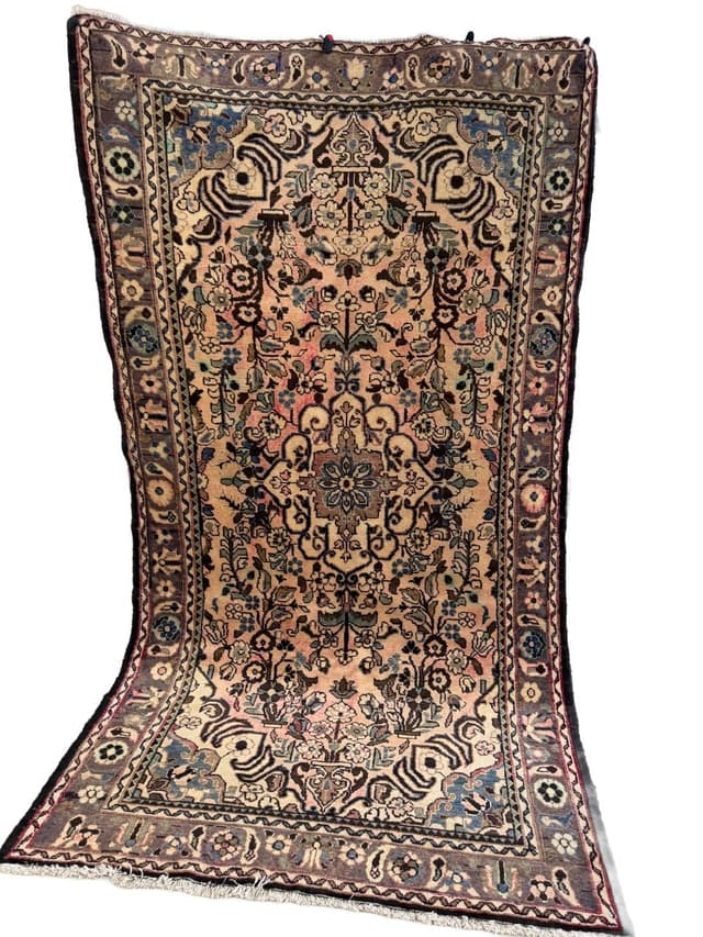 Rug Hamadan 290x155 cm, beige, wool, Iran - DIMENSION