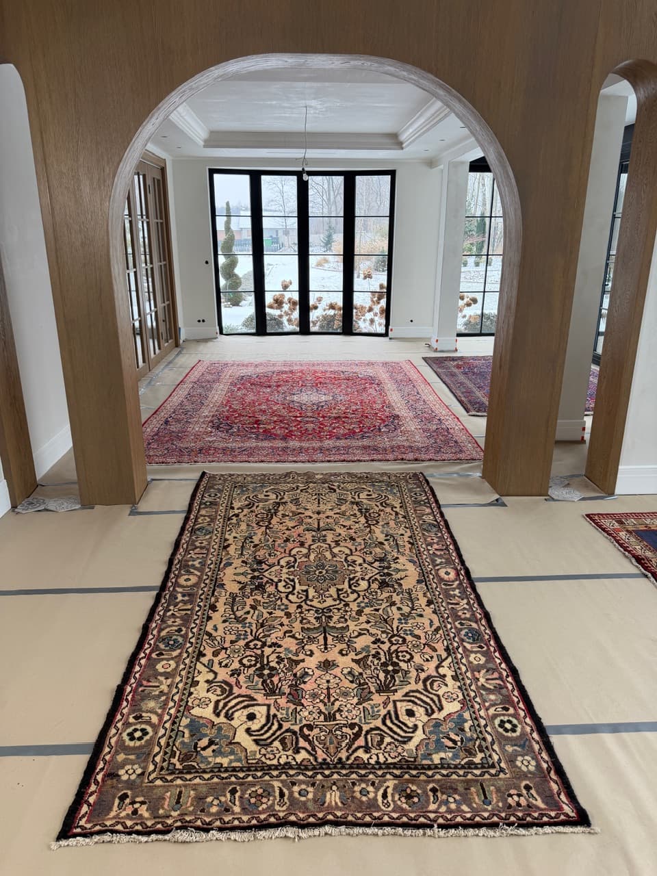 Rug Hamadan 290x155 cm, beige, wool, Iran - 225583