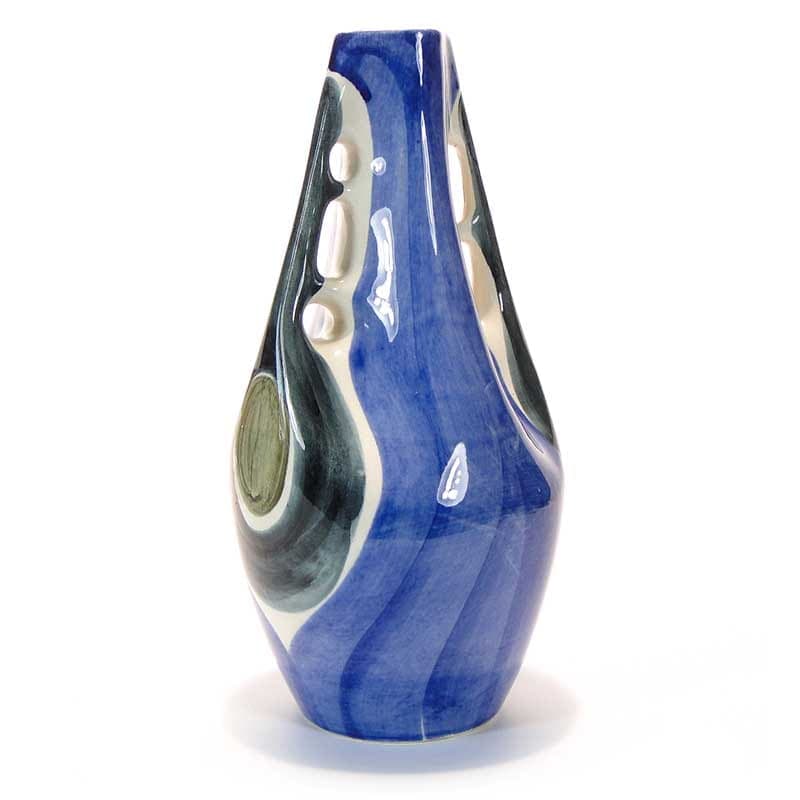 Wazon butla, wielobarwny, ceramika, proj. W. Płażewski, Włocławek, Polska, lata 50. - 225614