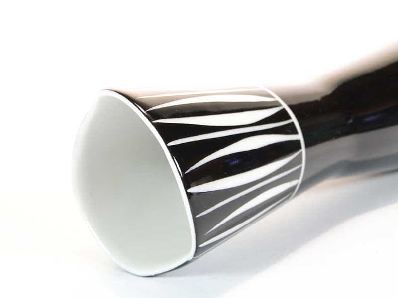 Vase Flora, black porcelain, by D. Duszniak, Poland, 1960s. - 225623