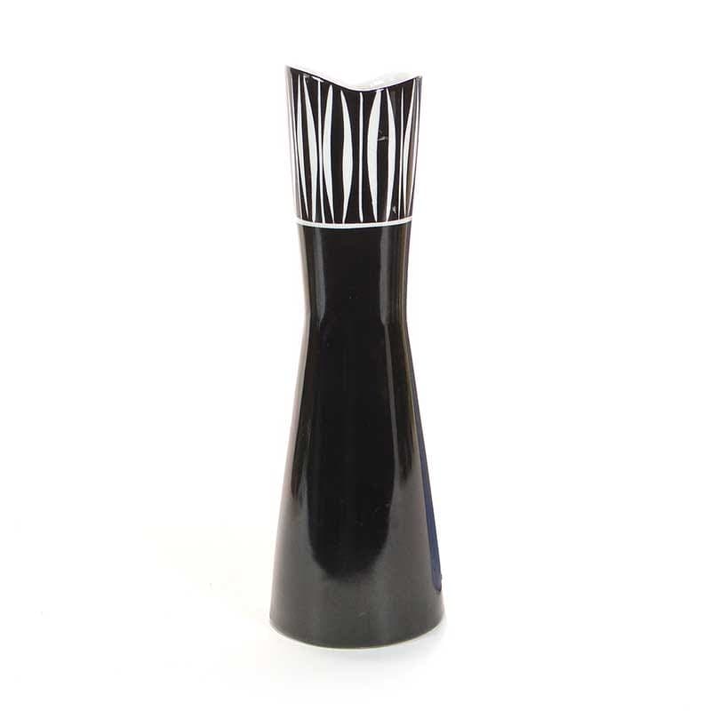 Vase Flora, black porcelain, by D. Duszniak, Poland, 1960s.
