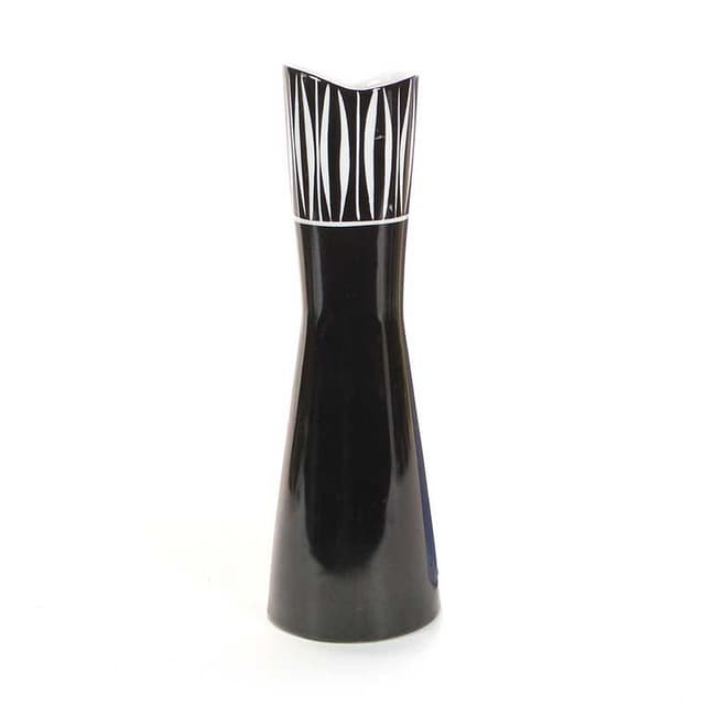 Vase Flora, black porcelain, by D. Duszniak, Poland, 1960s. - DIMENSION